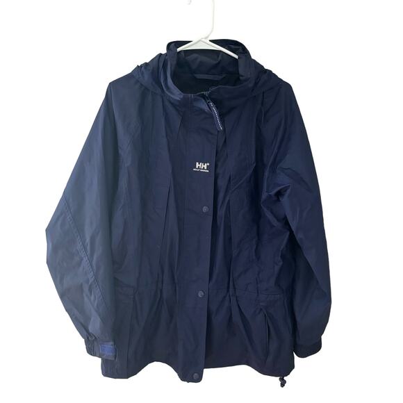 Helly Hansen Other - Helly Hansen Men's Hooded Windbreaker Rainjacket Zip Up Packable in Navy Size M